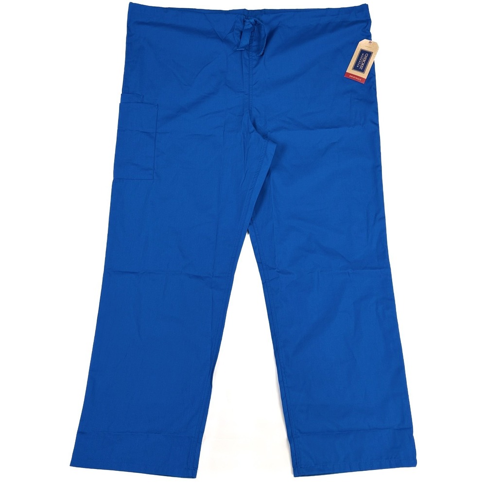 Cherokee Workwear‎ Royal Blue Cargo Scrub Pants Drawstring Waist Size XL 4100